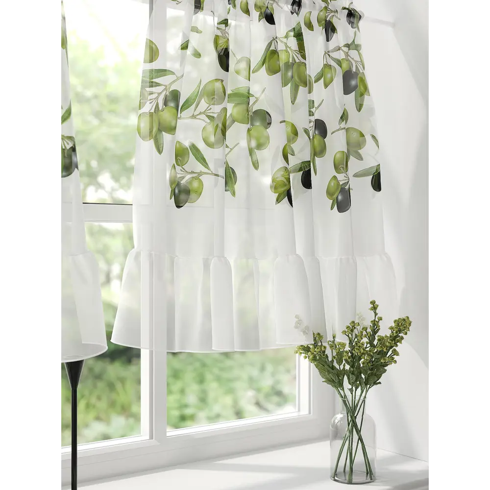 Фото 4 Тюль на кулиске AT Home Фимартос 100x60 см цвет белый, зеленый Фото 4 Тюль на кулиске AT Home Фимартос 100x60 см цвет белый, зеленый