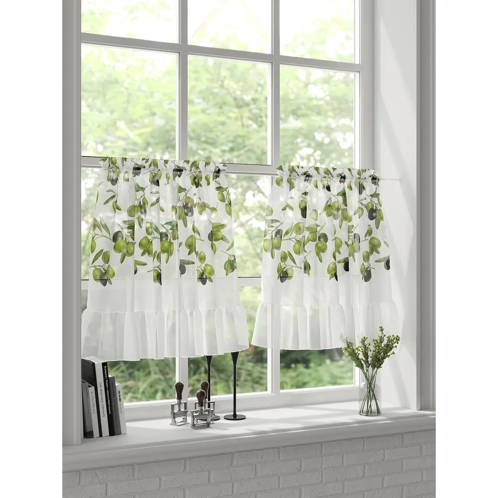 Фото 5 Тюль на кулиске AT Home Фимартос 100x60 см цвет белый, зеленый Фото 5 Тюль на кулиске AT Home Фимартос 100x60 см цвет белый, зеленый