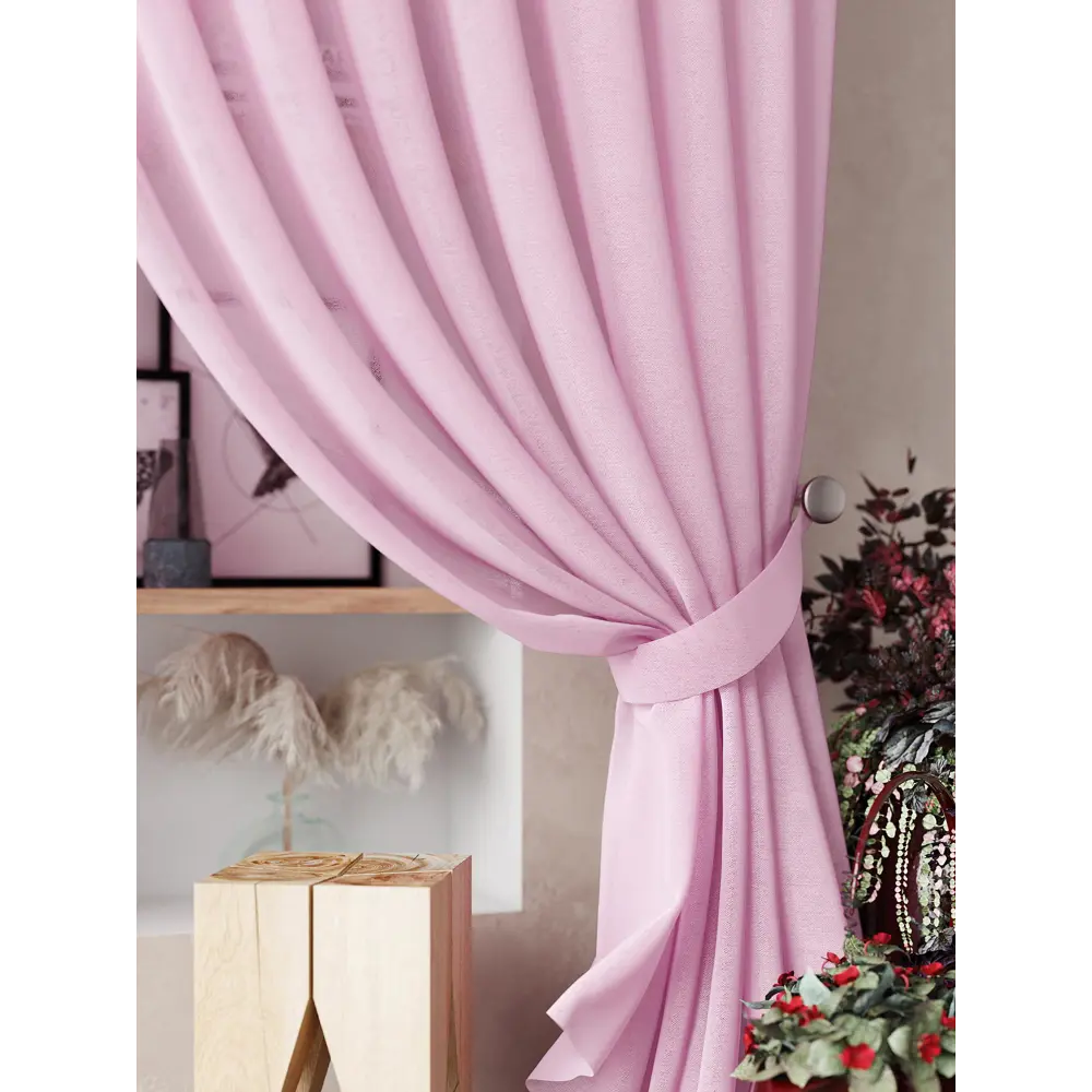 Фото 4 Тюль на шторной ленте At Home Нариа 300x290 см цвет розовый Фото 4 Тюль на шторной ленте At Home Нариа 300x290 см цвет розовый