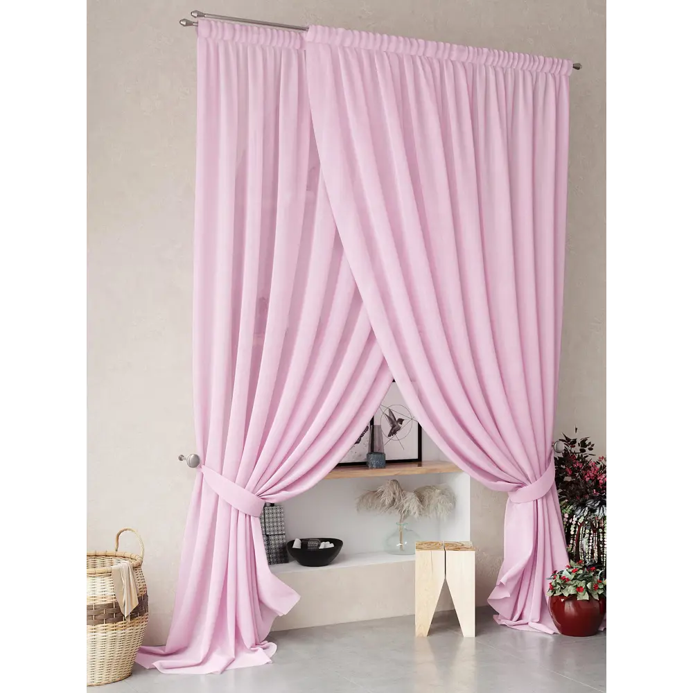 Фото 5 Тюль на шторной ленте At Home Нариа 300x290 см цвет розовый Фото 5 Тюль на шторной ленте At Home Нариа 300x290 см цвет розовый