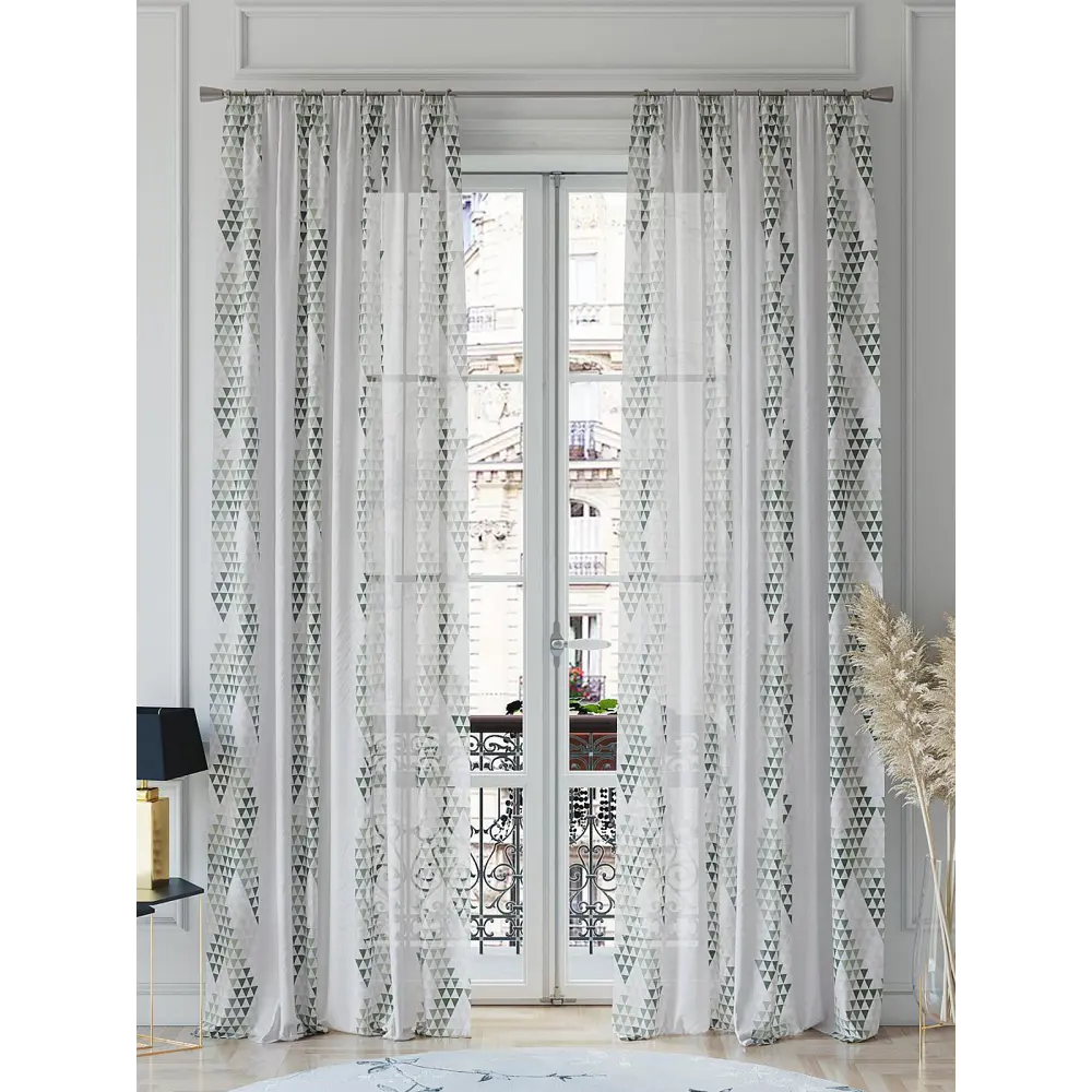 Фото 2 Тюль на шторной ленте Helga Шелиркорс 150x260 см цвет бежевый