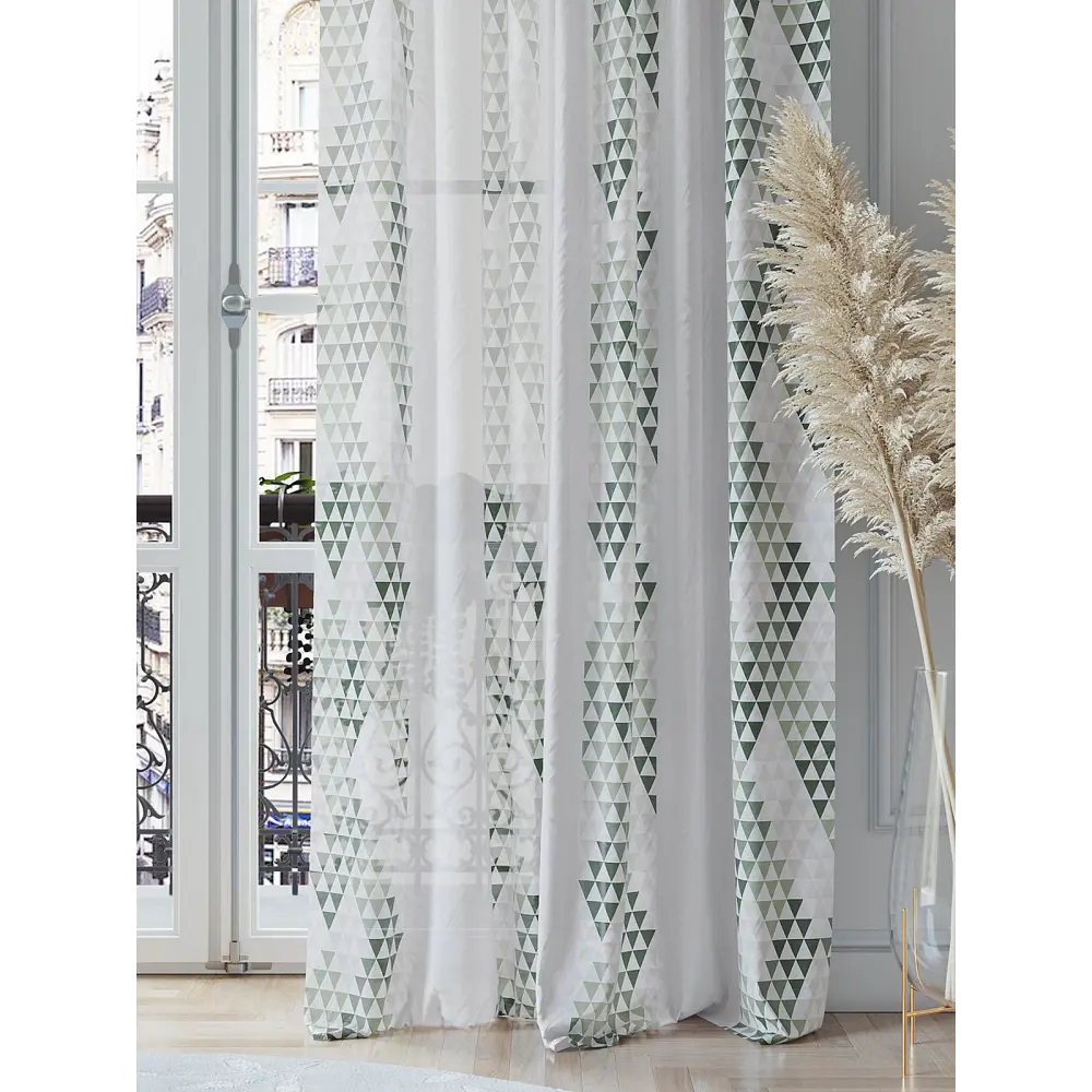 Фото 3 Тюль на шторной ленте Helga Шелиркорс 150x260 см цвет бежевый