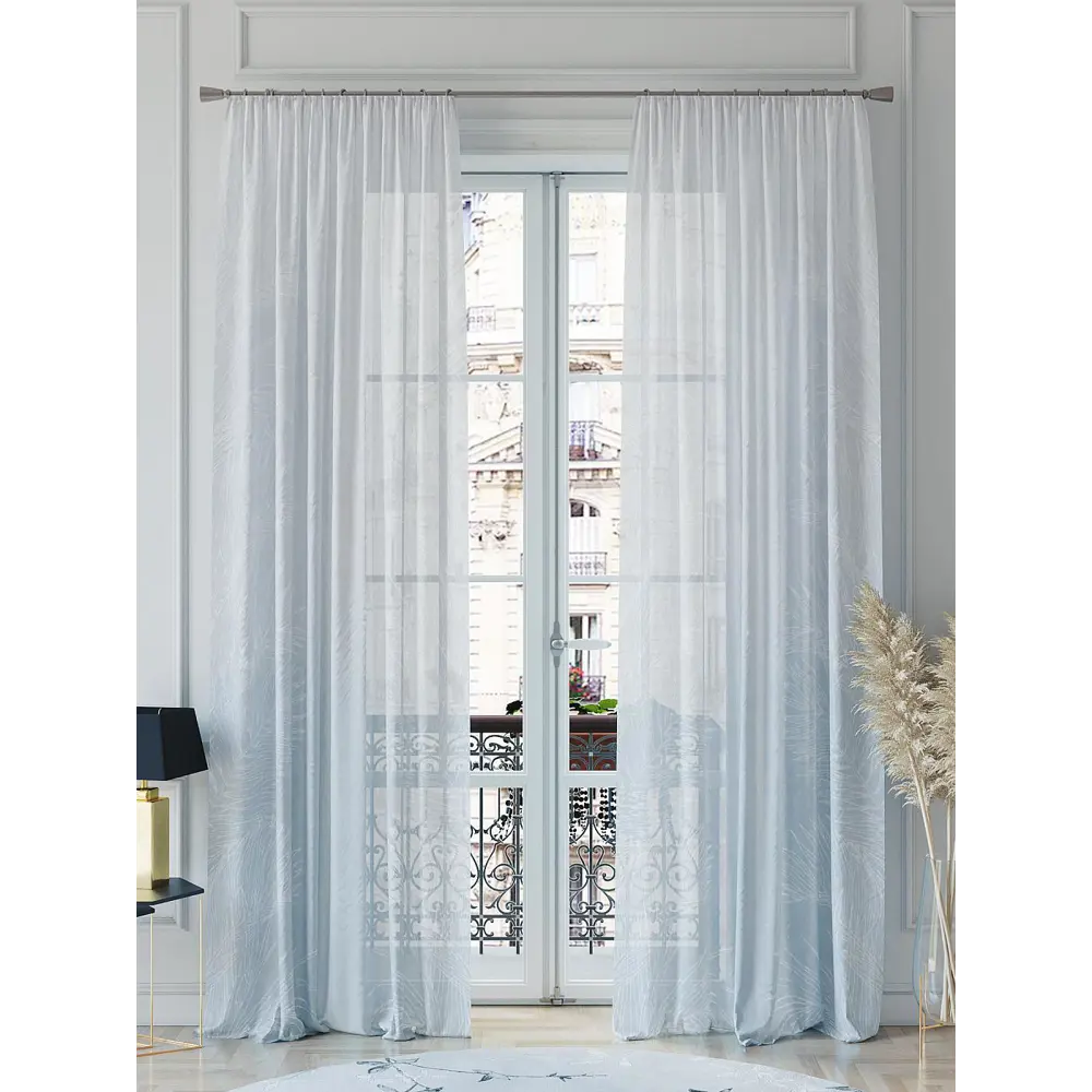 Фото 2 Тюль на шторной ленте Helga Синвенс 150x260 см цвет белый Фото 2 Тюль на шторной ленте Helga Синвенс 150x260 см цвет белый