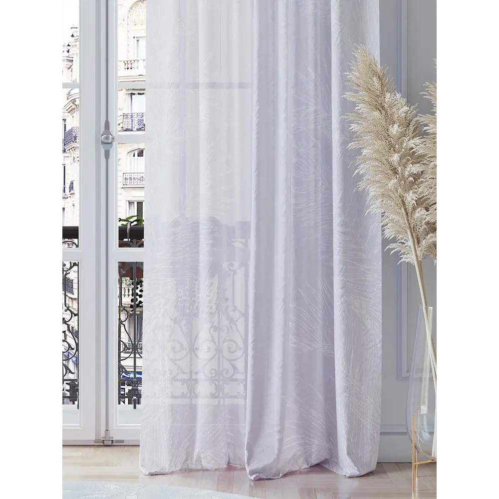 Фото 3 Тюль на шторной ленте Helga Карминел 150x260 см цвет белый