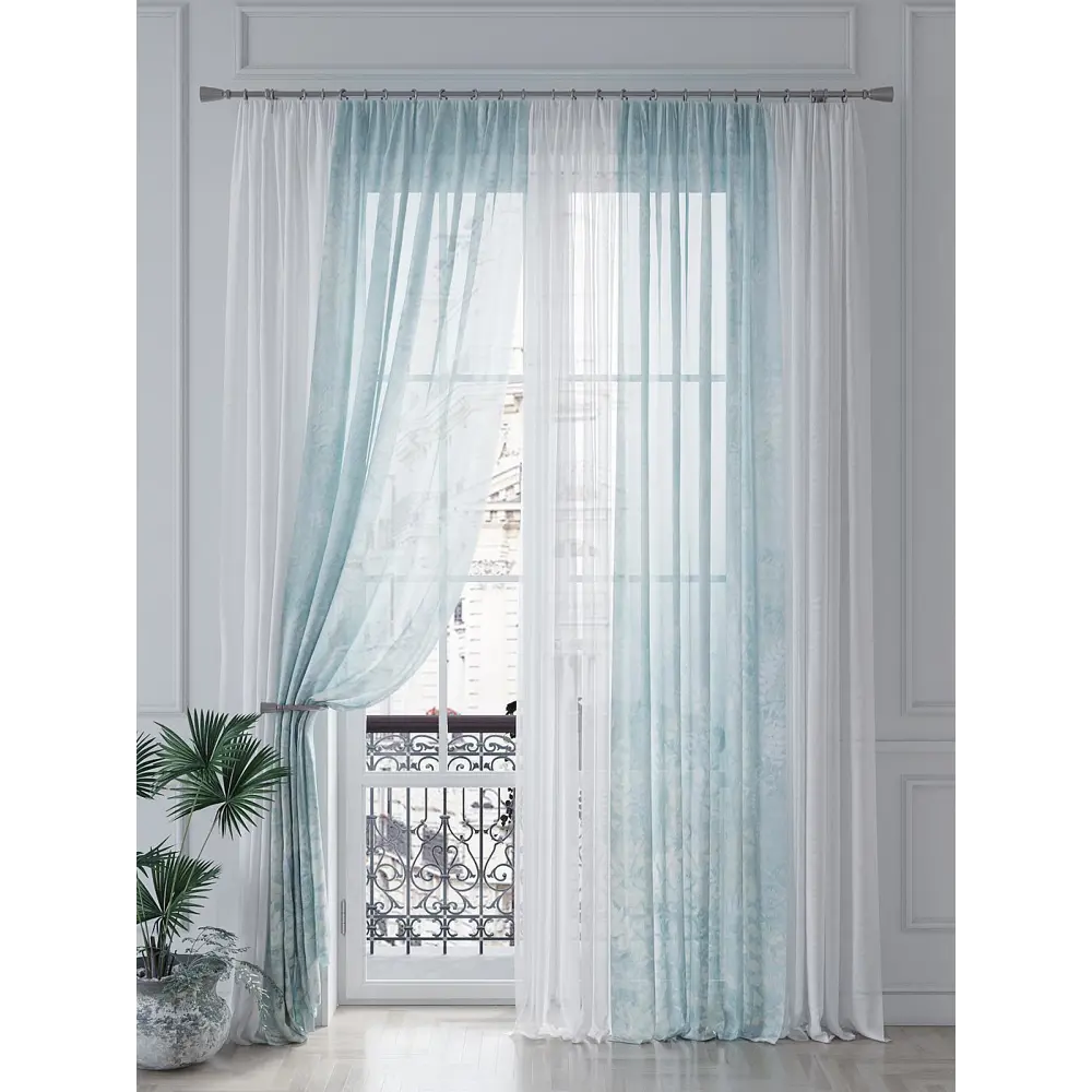 Фото 4 Тюль на шторной ленте Helga Румикоринс 150x260 см цвет белый Фото 4 Тюль на шторной ленте Helga Румикоринс 150x260 см цвет белый