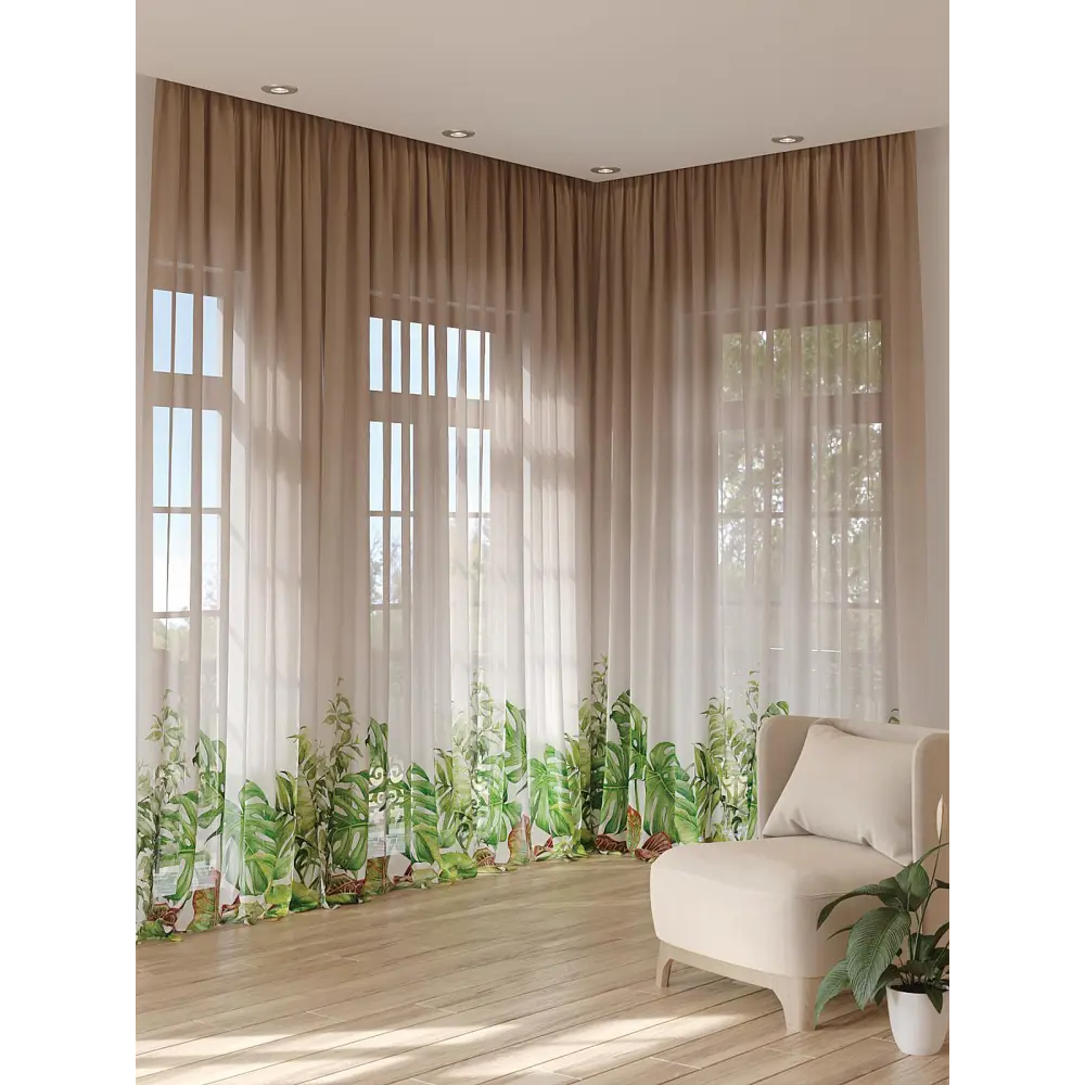 Фото 3 Тюль на шторной ленте Helga Энортис 150x280 см цвет белый Фото 3 Тюль на шторной ленте Helga Энортис 150x280 см цвет белый