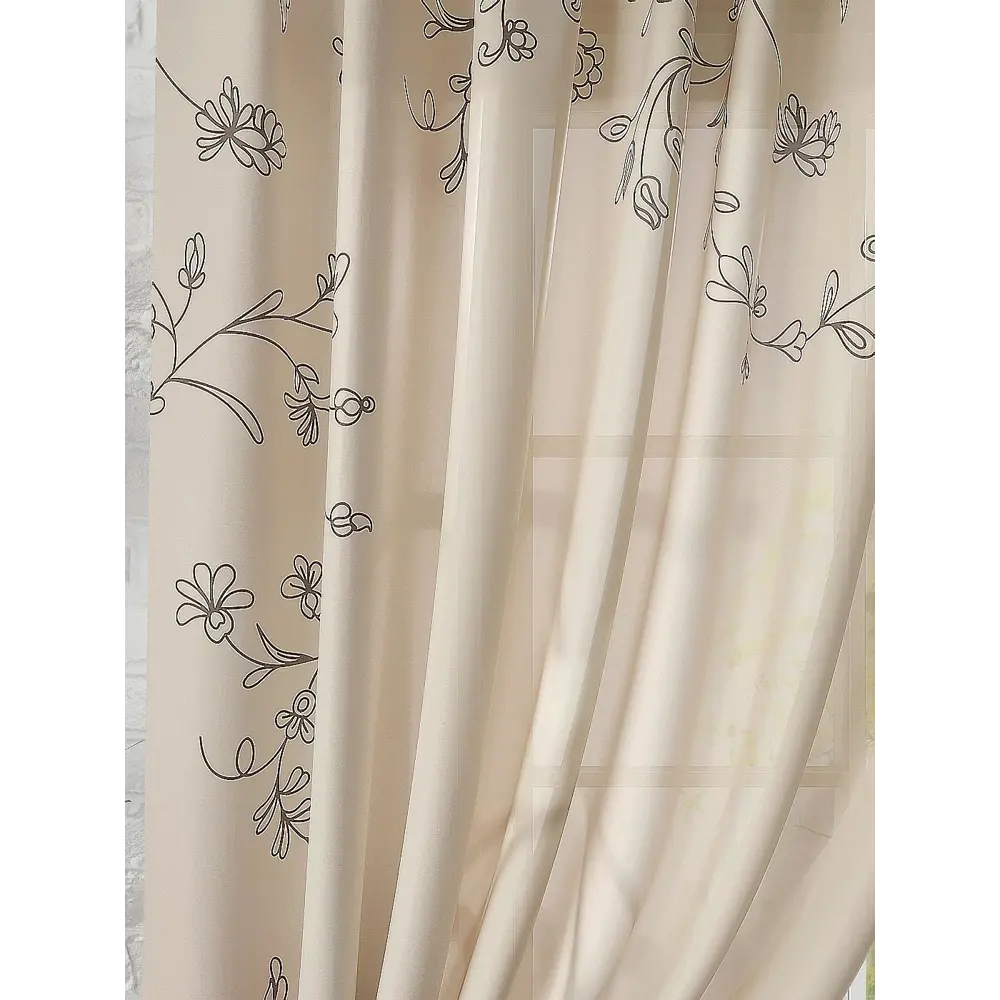 Фото 2 Тюль на шторной ленте для кухни Helga Беатар 150x180 см цвет бежевый Фото 2 Тюль на шторной ленте для кухни Helga Беатар 150x180 см цвет бежевый