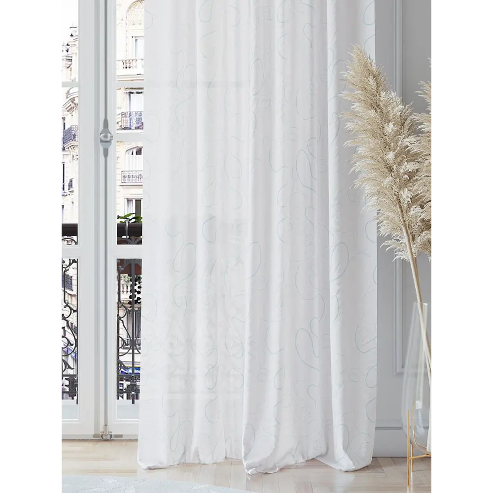 Фото 3 Тюль на шторной ленте Helga Негринс 150x260 см цвет белый Фото 3 Тюль на шторной ленте Helga Негринс 150x260 см цвет белый