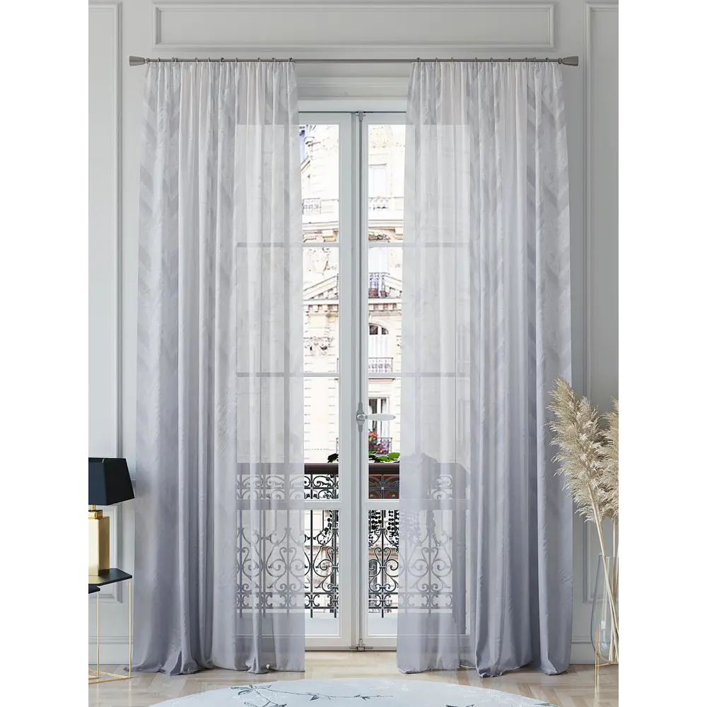 Фото 2 Тюль на шторной ленте Helga Римирфес 150x260 см цвет белый Фото 2 Тюль на шторной ленте Helga Римирфес 150x260 см цвет белый