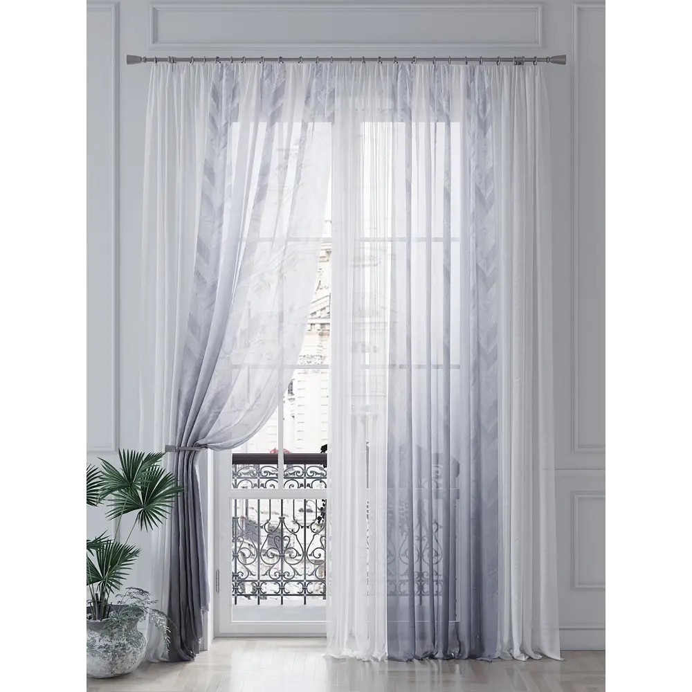 Фото 4 Тюль на шторной ленте Helga Римирфес 150x260 см цвет белый Фото 4 Тюль на шторной ленте Helga Римирфес 150x260 см цвет белый