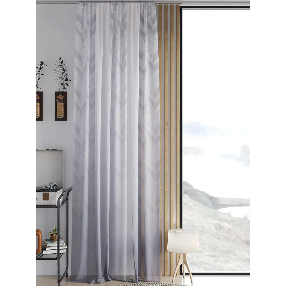 Фото Тюль на шторной ленте Helga Римирфес 150x260 см цвет белый Фото Тюль на шторной ленте Helga Римирфес 150x260 см цвет белый