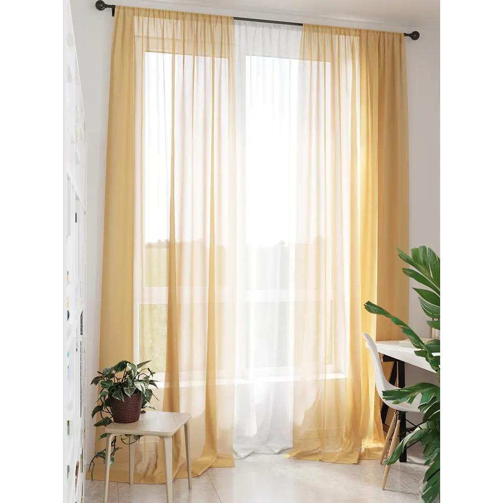 Фото Тюль на шторной ленте Helga "Мирела" 300x280 см цвет бежевый Фото Тюль на шторной ленте Helga "Мирела" 300x280 см цвет бежевый