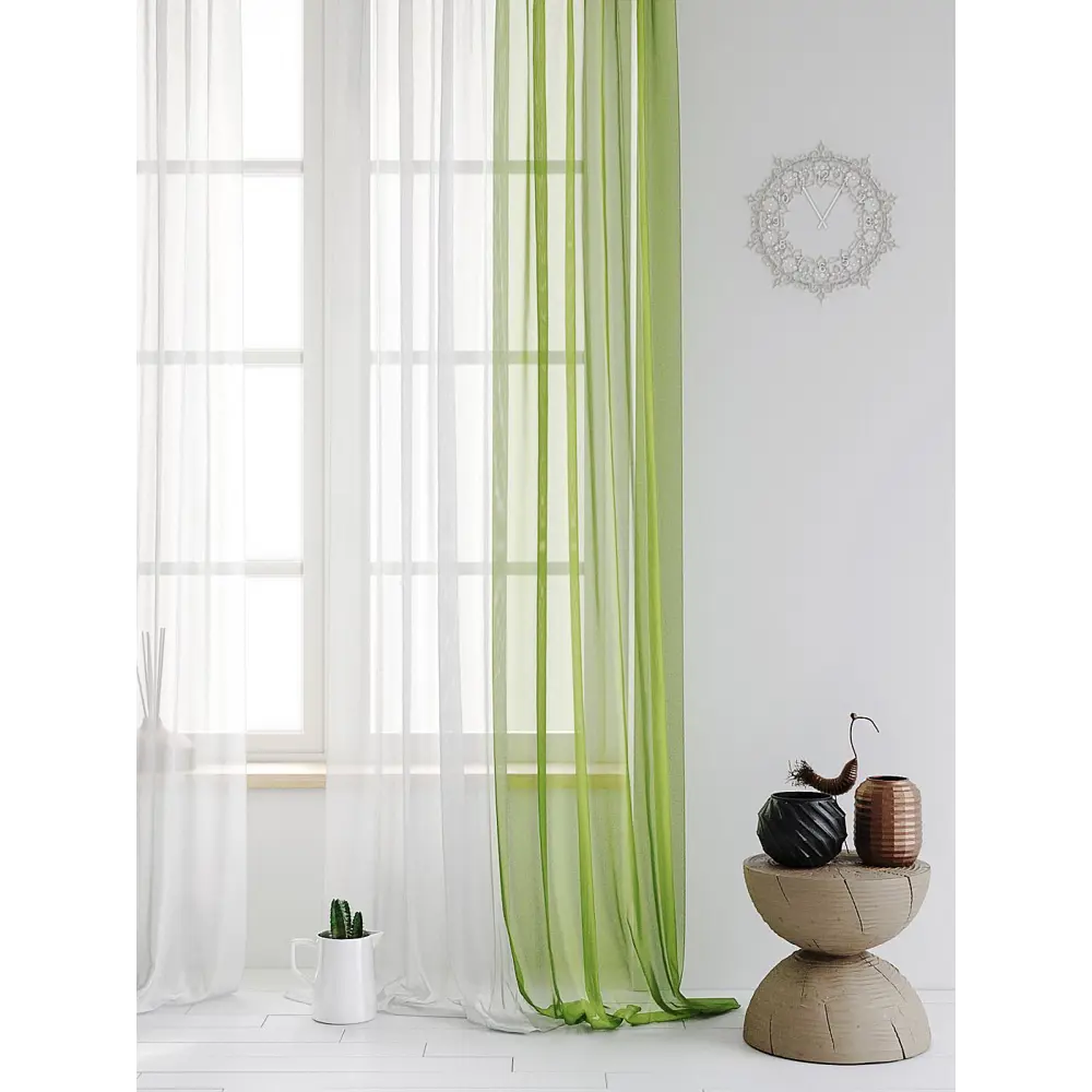 Фото 2 Тюль на шторной ленте Helga хлои 200x279 см цвет салатовый Фото 2 Тюль на шторной ленте Helga хлои 200x279 см цвет салатовый