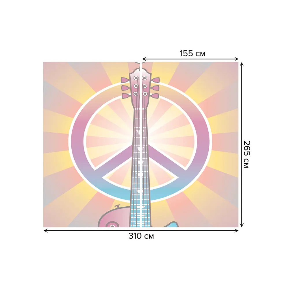 Фото 3 Тюль Joyarty на шторной ленте Гитара хиппи 310x265 см рисунок полоски цвет оранжевый Фото 3 Тюль Joyarty на шторной ленте Гитара хиппи 310x265 см рисунок полоски цвет оранжевый