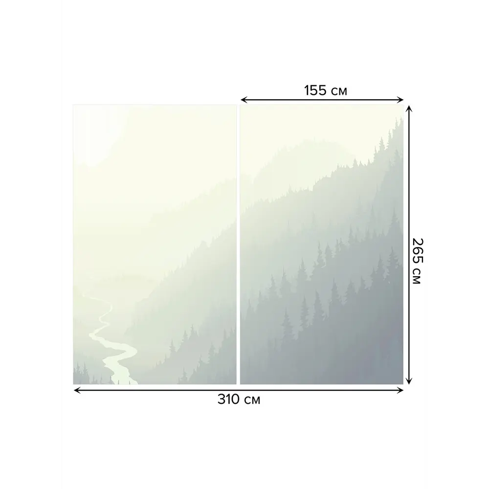 Фото 3 Тюль Joyarty на шторной ленте Гора, покрытая лесом 310x265 см рисунок природный цвет зеленый Фото 3 Тюль Joyarty на шторной ленте Гора, покрытая лесом 310x265 см рисунок природный цвет зеленый
