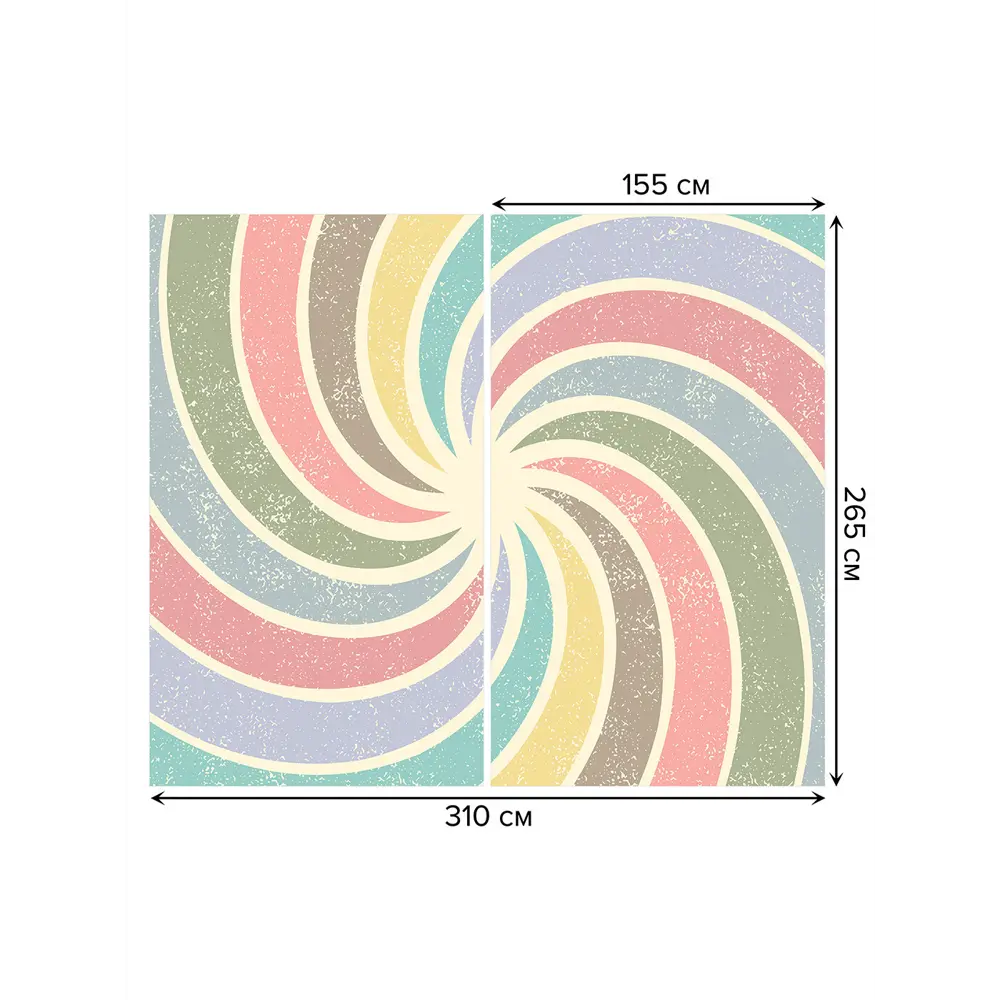 Фото 3 Тюль на шторной ленте Радужная спираль 310x265 см цвет красный Фото 3 Тюль на шторной ленте Радужная спираль 310x265 см цвет красный