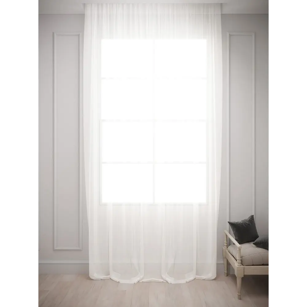 Фото Тюль на шторной ленте Костромской текстиль Авиньон 250x290 см цвет белый