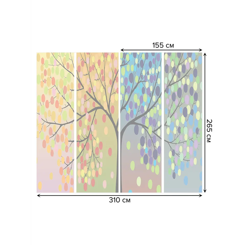 Фото 3 Тюль на шторной ленте Сезонные краски 310x265 см рисунок растительный цвет красный