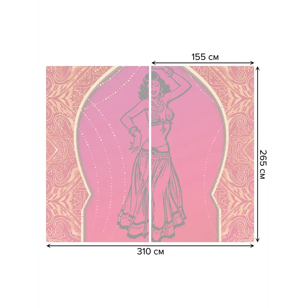 Фото 3 Тюль на шторной ленте Танец живота 310x265 см рисунок вензель цвет розовый Фото 3 Тюль на шторной ленте Танец живота 310x265 см рисунок вензель цвет розовый