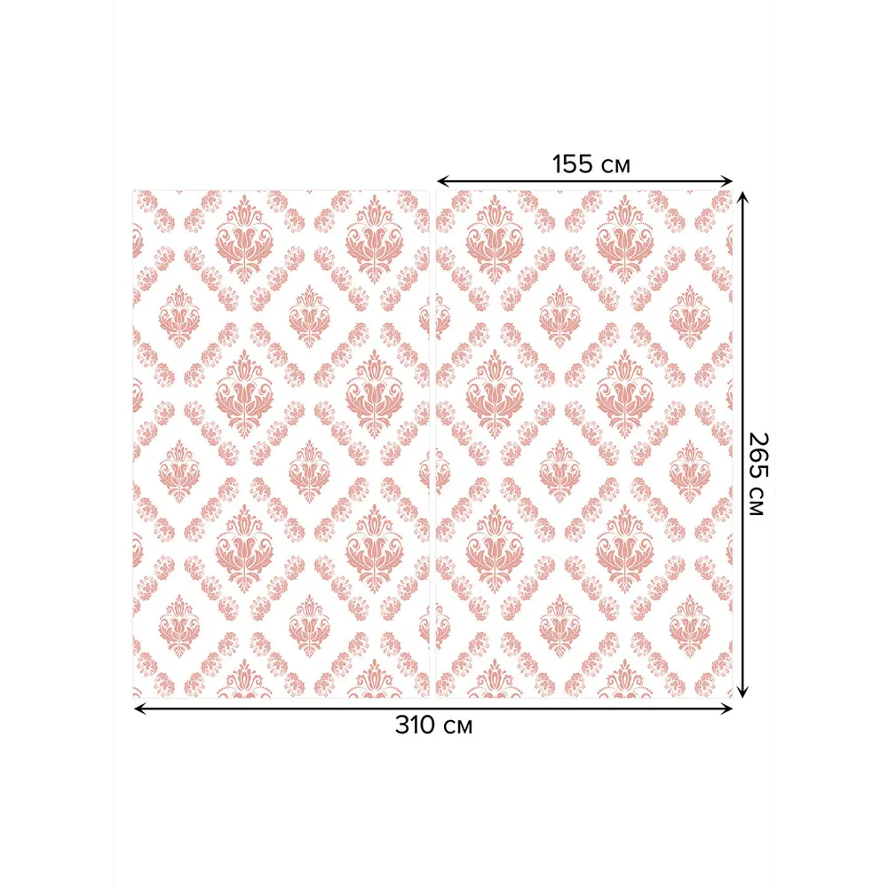 Фото 3 Тюль на шторной ленте Богатые ромбики-1 310x265 см рисунок вензель цвет розовый