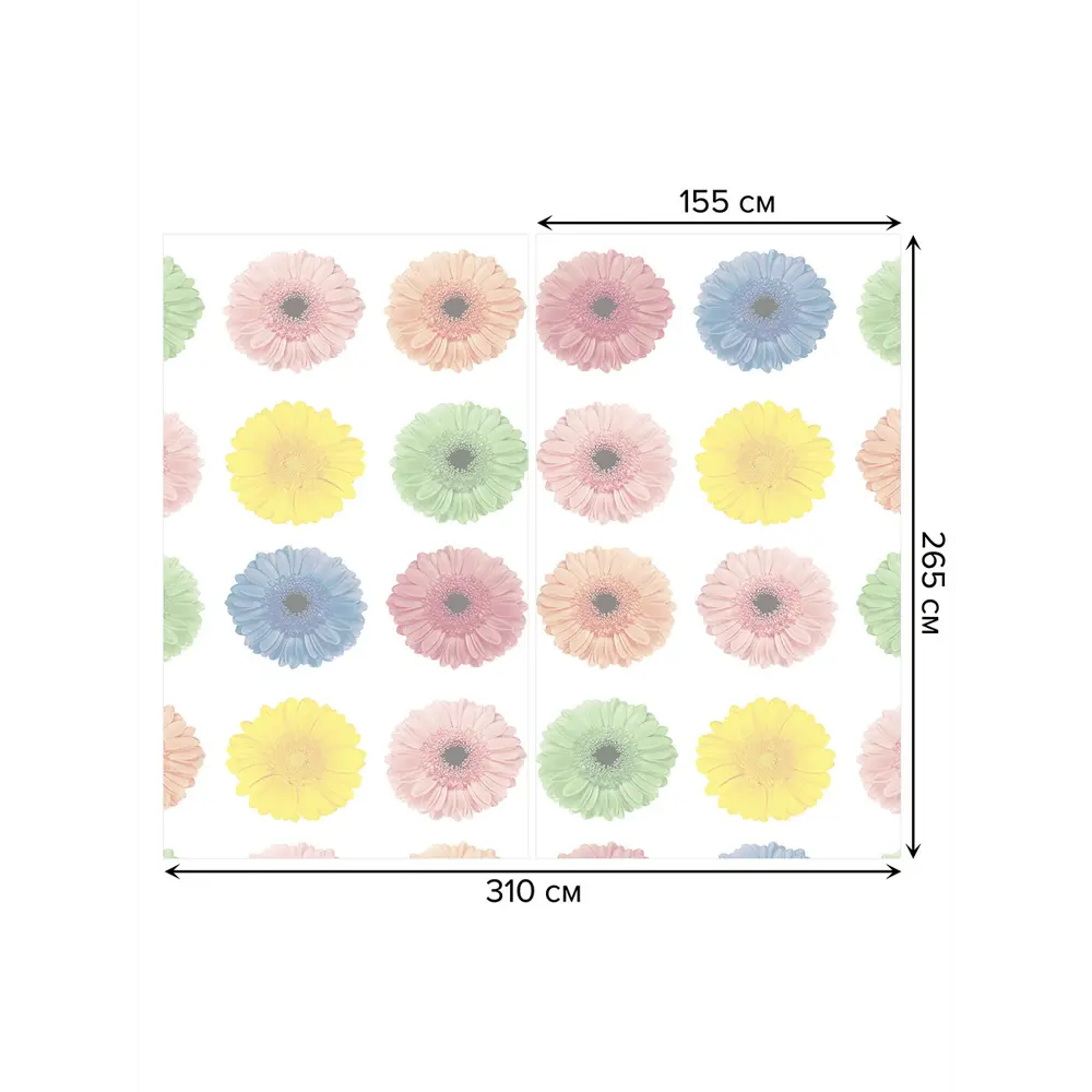 Фото 3 Тюль на шторной ленте Цветочный пазл 310x265 см рисунок растительный цвет зеленый Фото 3 Тюль на шторной ленте Цветочный пазл 310x265 см рисунок растительный цвет зеленый