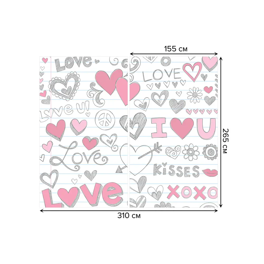 Фото 3 Тюль на шторной ленте Любовные поцелуи 310x265 см цвет красный Фото 3 Тюль на шторной ленте Любовные поцелуи 310x265 см цвет красный