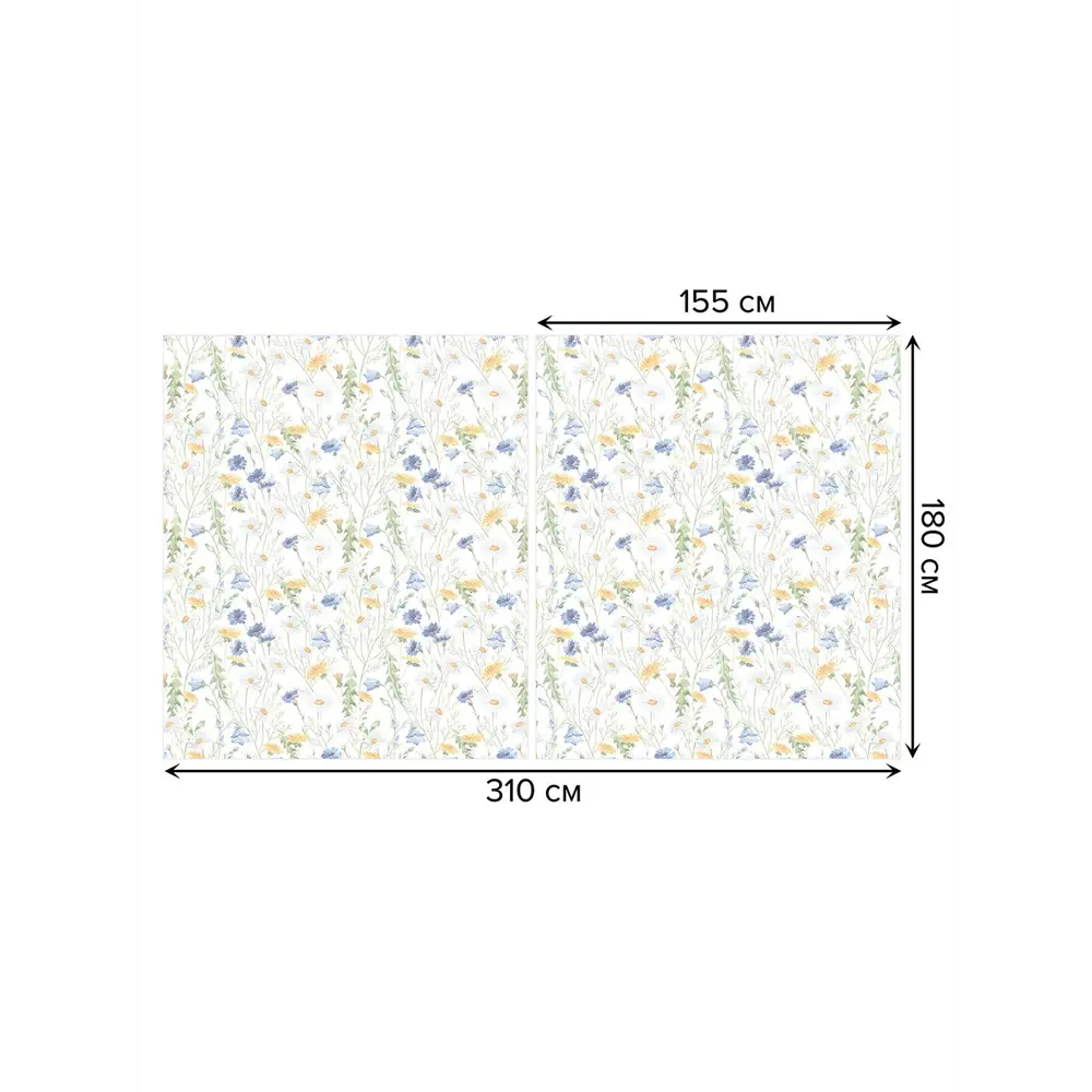 Фото 2 Тюль на шторной ленте для кухни Полевые Цветы 155x180 см цвет хаки Фото 2 Тюль на шторной ленте для кухни Полевые Цветы 155x180 см цвет хаки