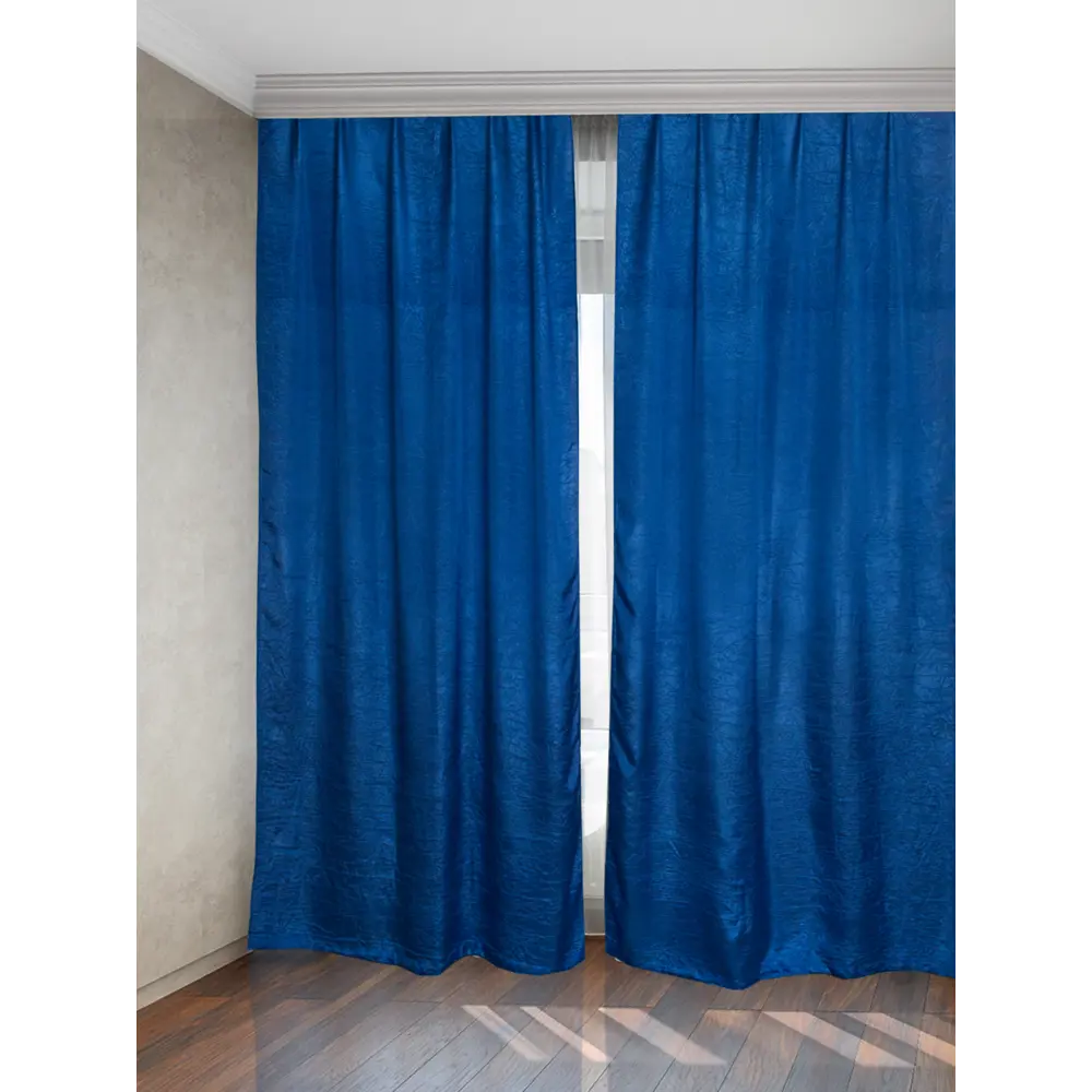 Фото 3 Комплект штор на шторной ленте Соната 250 blue 140x250 см цвет синий Фото 3 Комплект штор на шторной ленте Соната 250 blue 140x250 см цвет синий