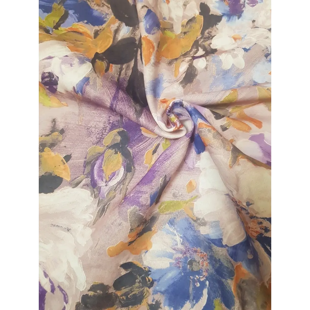 Фото 12 Штора на шторной ленте Vokomi Гранж цветы 200x275 см цвет фиолетовый