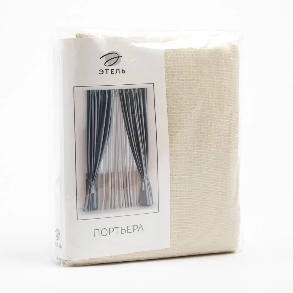 Фото 6 Штора на шторной ленте Этель Структурная 270x300 см цвет молочный