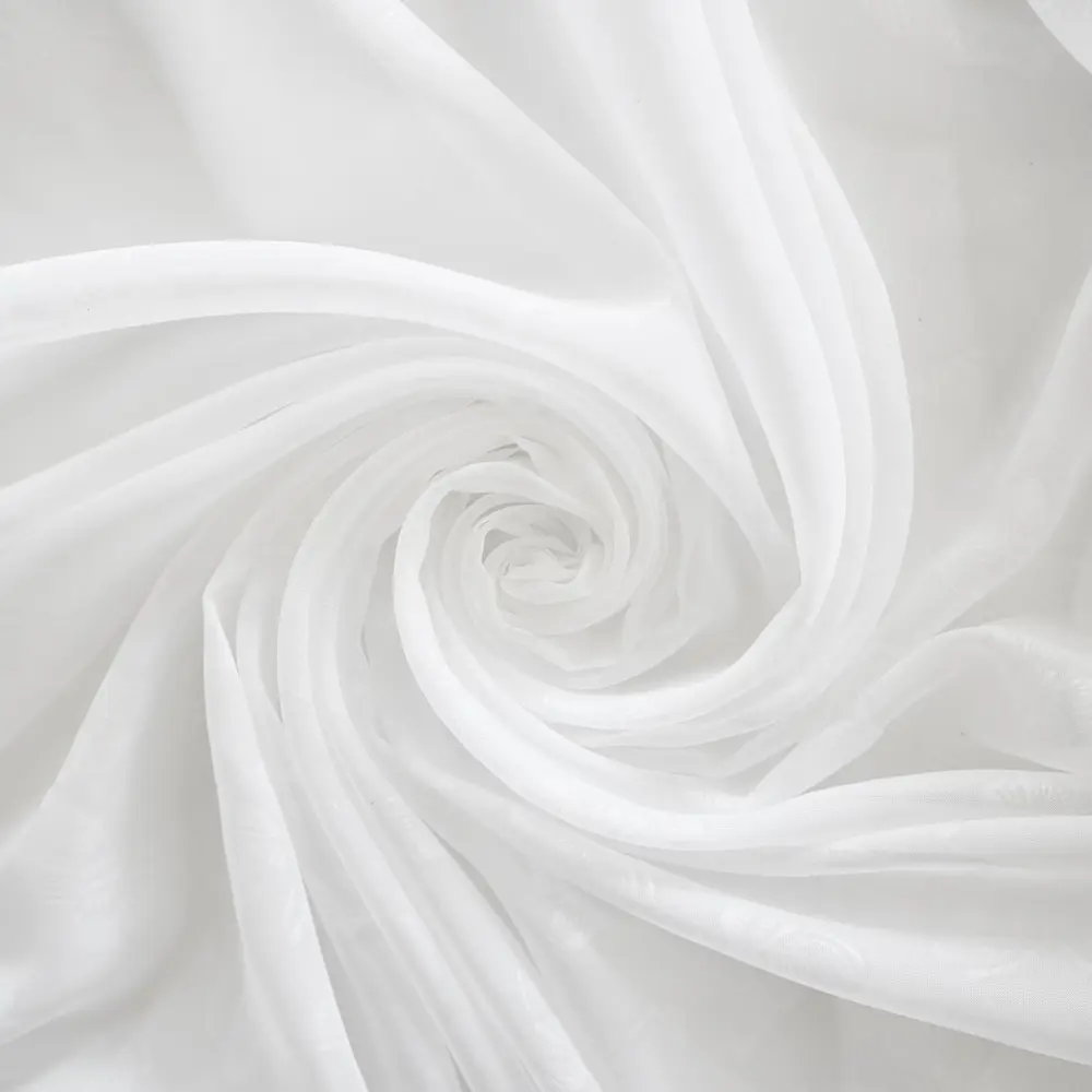 Фото 3 Штора на шторной ленте Witerra с тиснением бабочки 140x180 см цвет белый