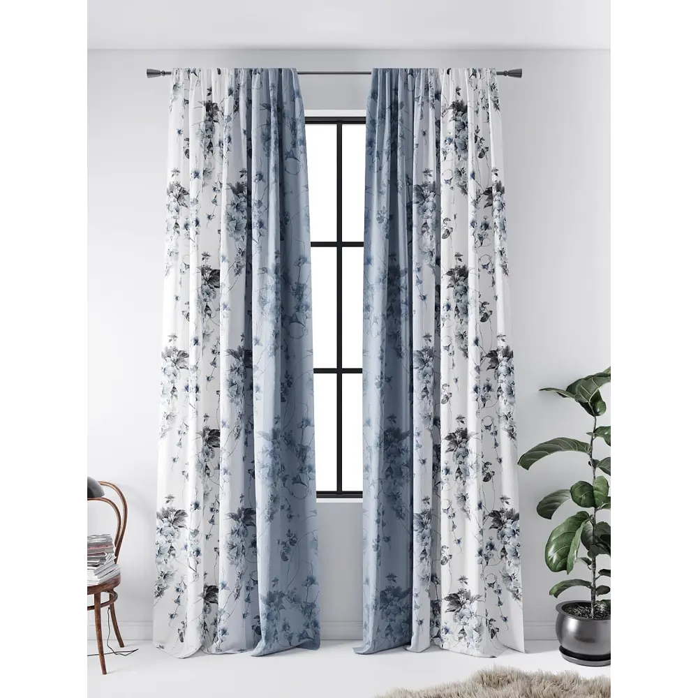 Фото Комплект штор Helga на шторной ленте Риваренс 150x280 см цвет белый