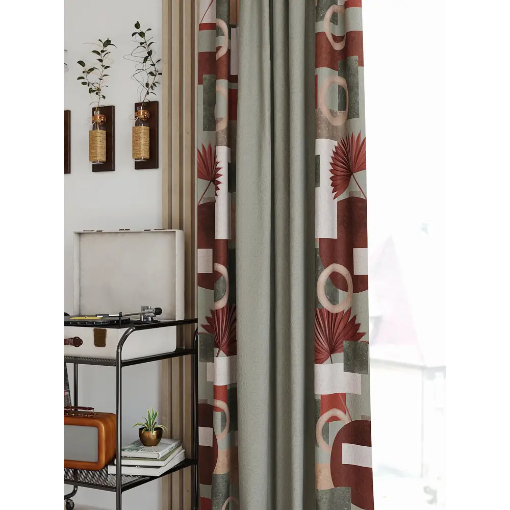 Фото 2 Комплект штор Helga на шторной ленте Нормилорс 150x250 см цвет зеленый Фото 2 Комплект штор Helga на шторной ленте Нормилорс 150x250 см цвет зеленый