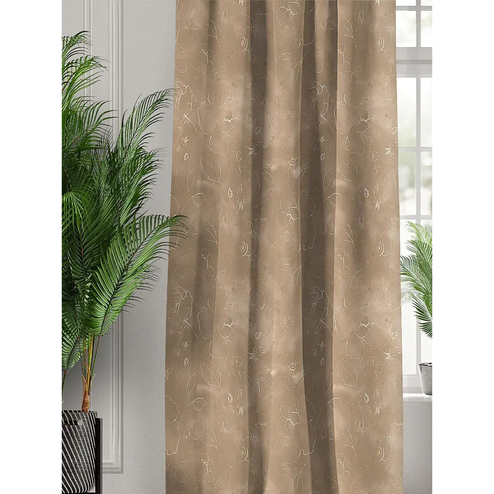 Фото Комплект штор на шторной ленте блэкаут Helga Мариоса 150x260 см цвет коричневый