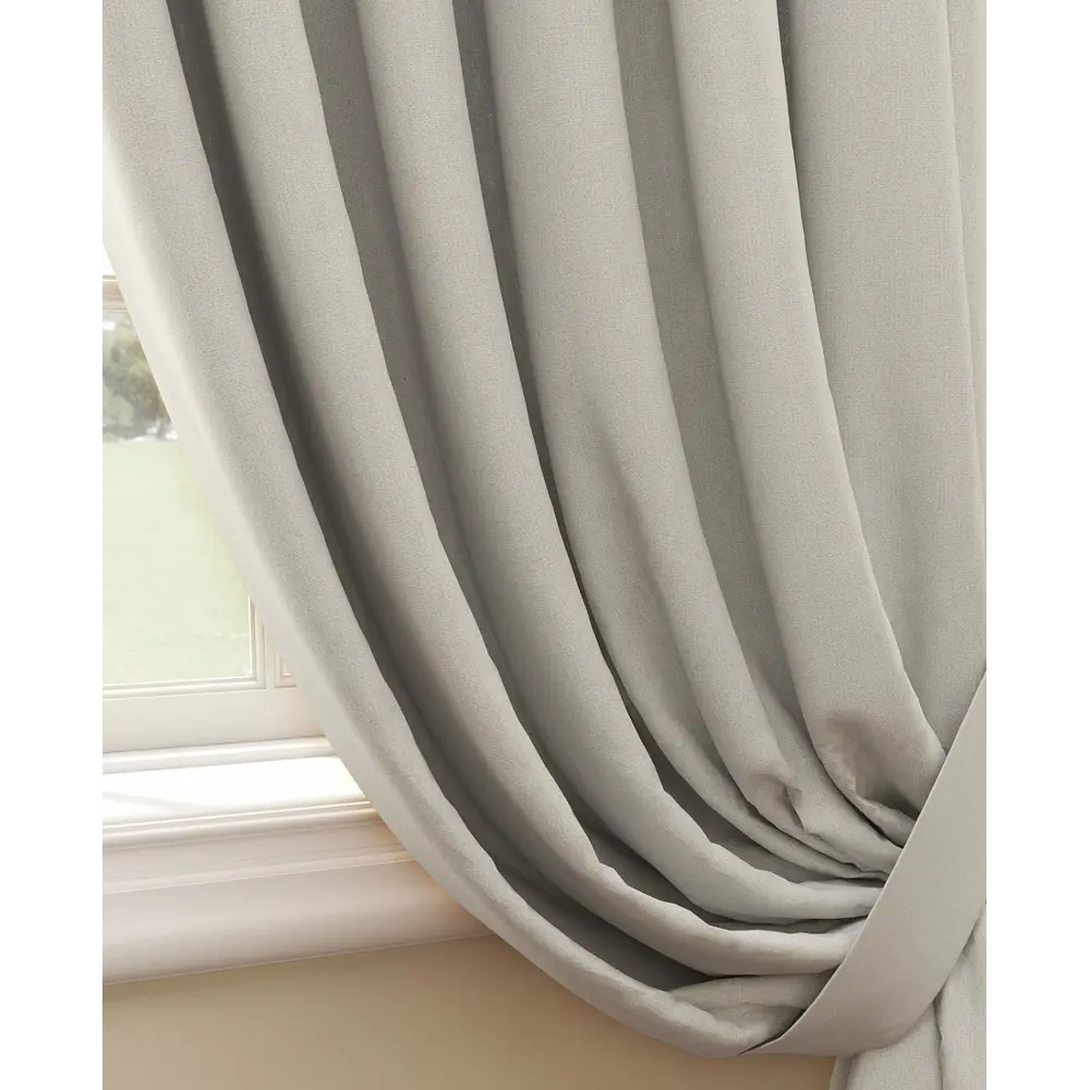 Фото 2 Комплект штор на шторной ленте блэкаут Helga Грейзл 150x280 см цвет серый