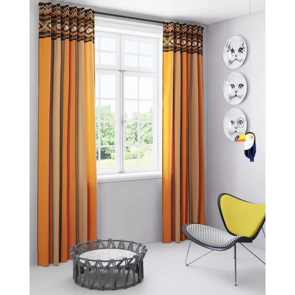 Фото Штора на шторной ленте Helga Матильда 300x280 см цвет коричневый