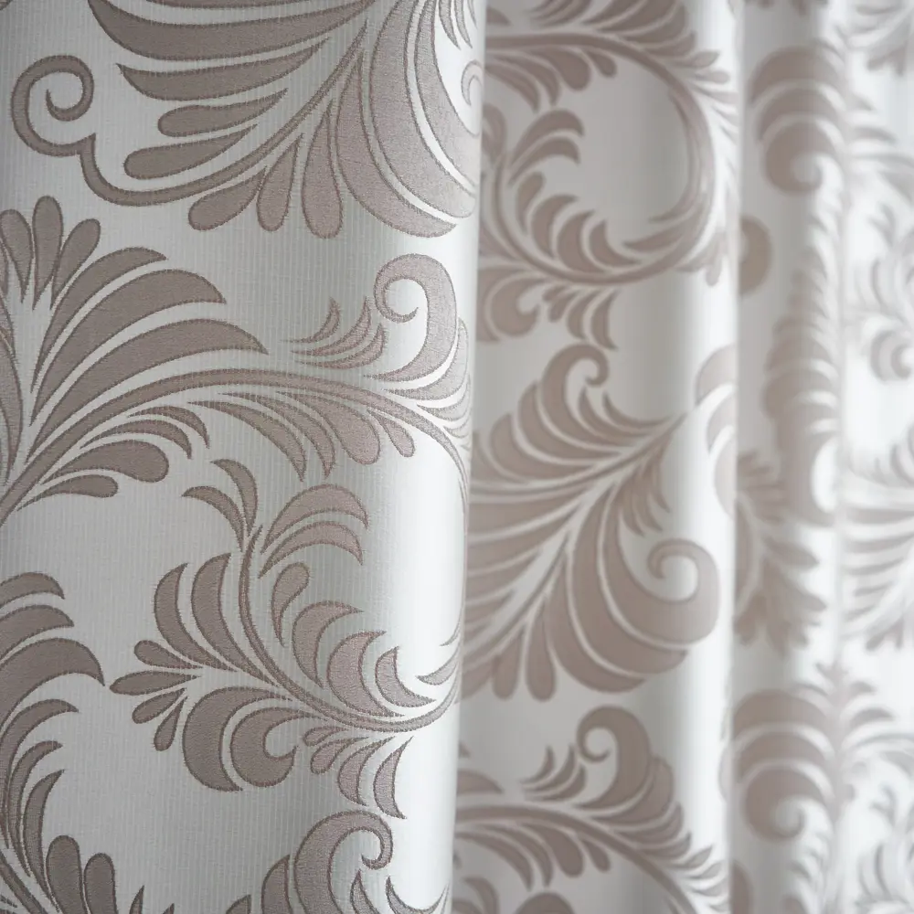 Фото 4 Штора на шторной ленте для кухни Witerra Папоротник 135x180 см цвет молочный