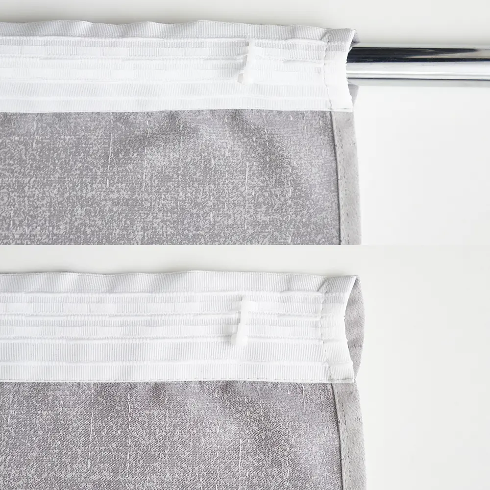 Фото 5 Комплект штор на шторной ленте Witerra однотонный 135x260 см цвет серебро