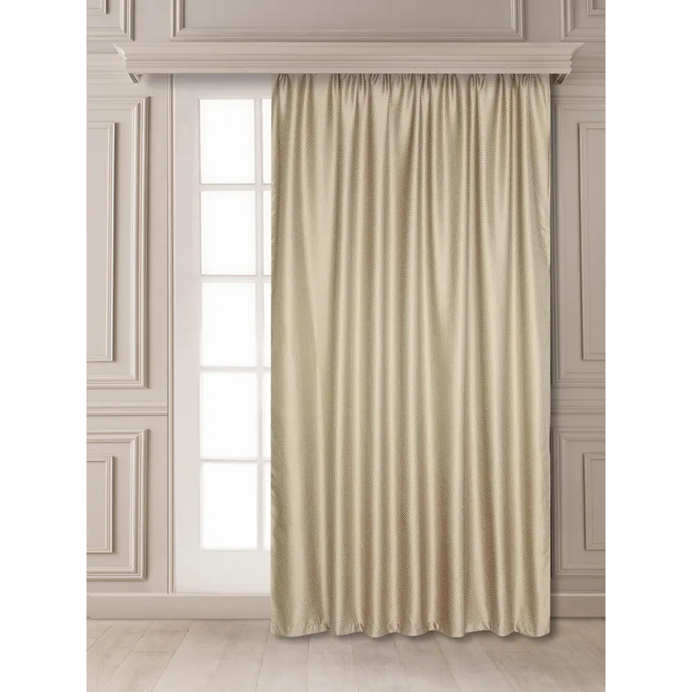 Фото Штора на шторной ленте ТД Текстиль Debute 200x270 см цвет бежевый