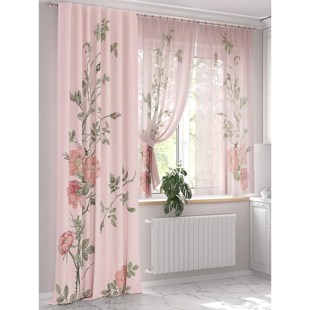 Фото Штора на шторной ленте Helga Ринтерис 280x150 см цвет зеленый Фото Штора на шторной ленте Helga Ринтерис 280x150 см цвет зеленый