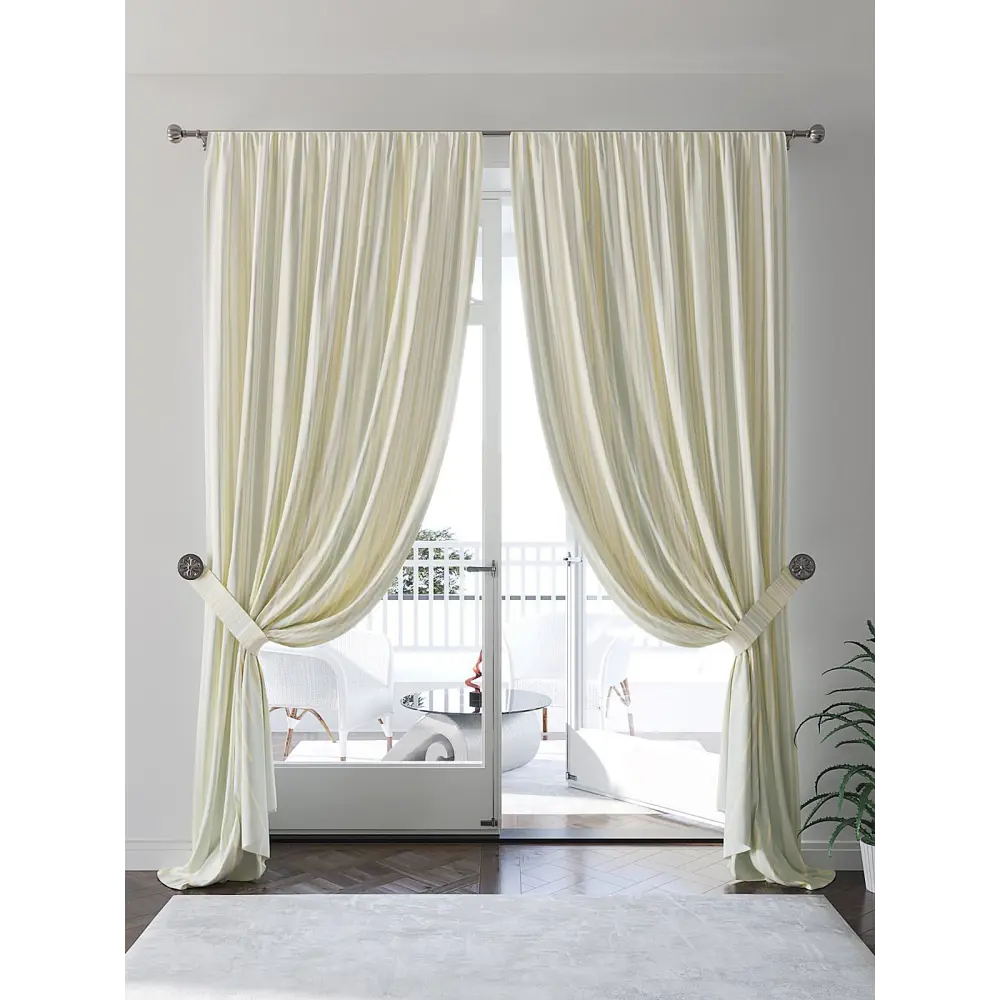 Фото Штора на шторной ленте Helga Монвиренс 300x280 см цвет бежевый Фото Штора на шторной ленте Helga Монвиренс 300x280 см цвет бежевый