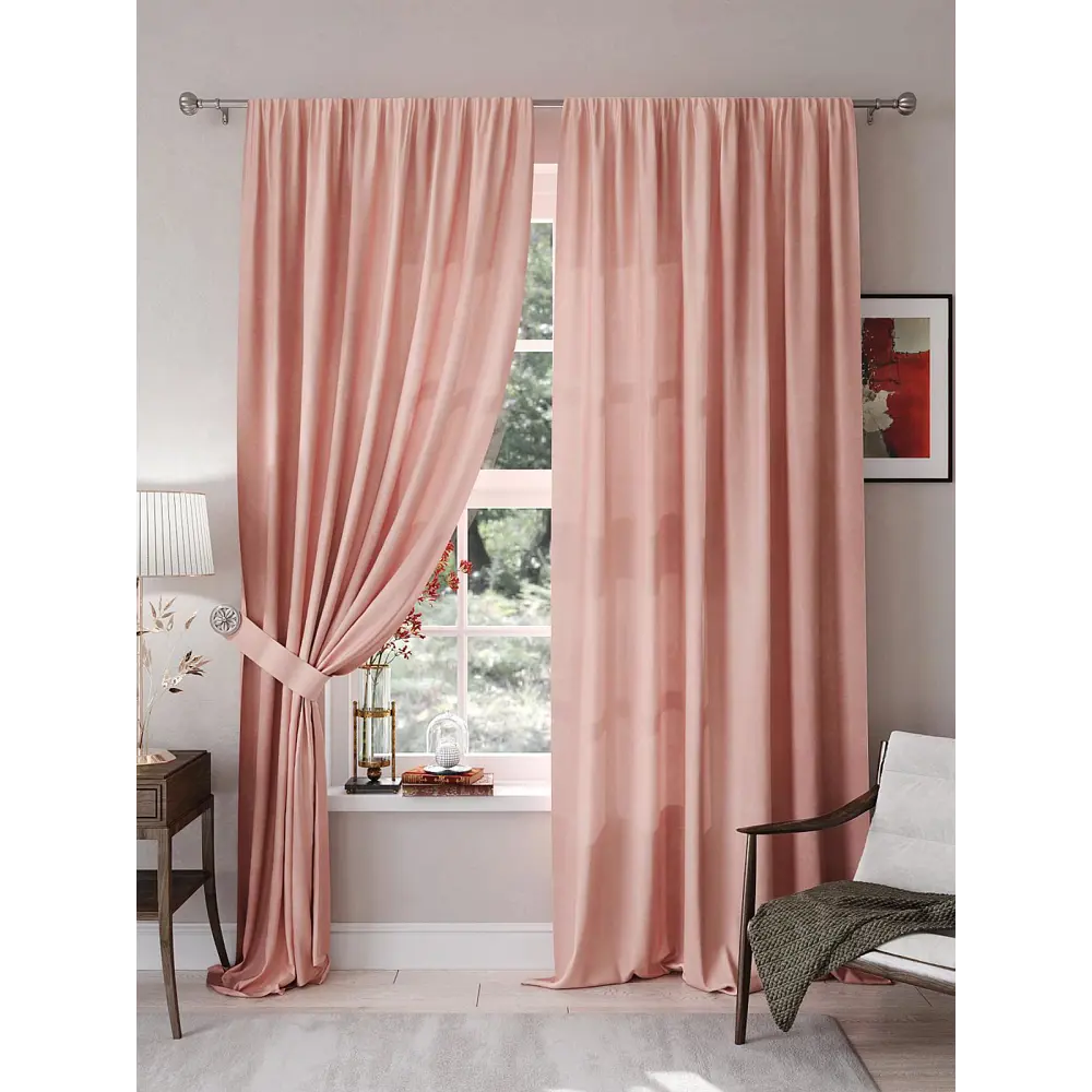 Фото 2 Штора на шторной ленте Helga Мелвинс 300x270 см цвет красный Фото 2 Штора на шторной ленте Helga Мелвинс 300x270 см цвет красный