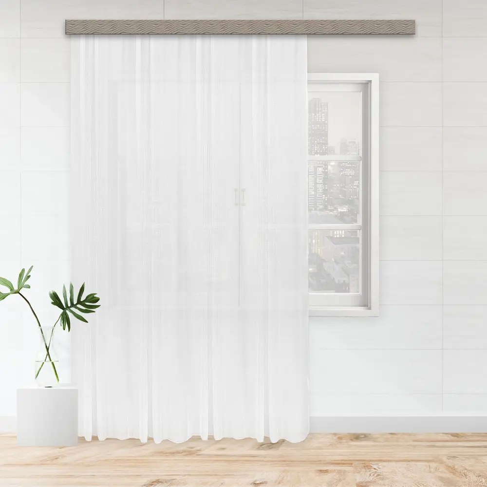 Фото 2 Штора на шторной ленте Witerra глянец 200x275 см цвет белый Фото 2 Штора на шторной ленте Witerra глянец 200x275 см цвет белый