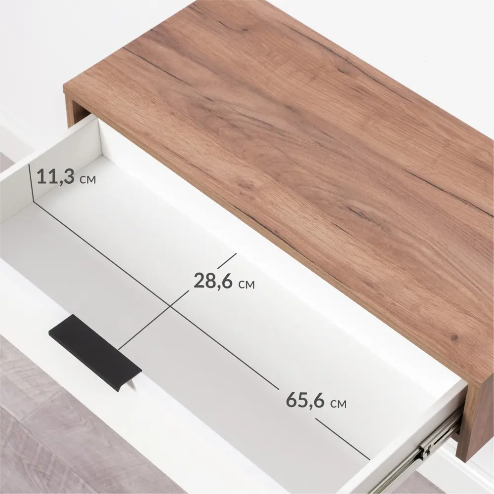 Фото 4 Туалетный столик без зеркала Mobi 73.9x16.6x33.5 см цвет коричневый Фото 4 Туалетный столик без зеркала Mobi 73.9x16.6x33.5 см цвет коричневый