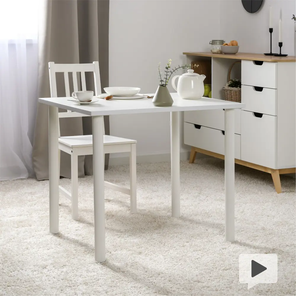 Фото Стол прямоугольный Mobi 4631157115871 87x74.20x87 см ЛДСП цвет белый