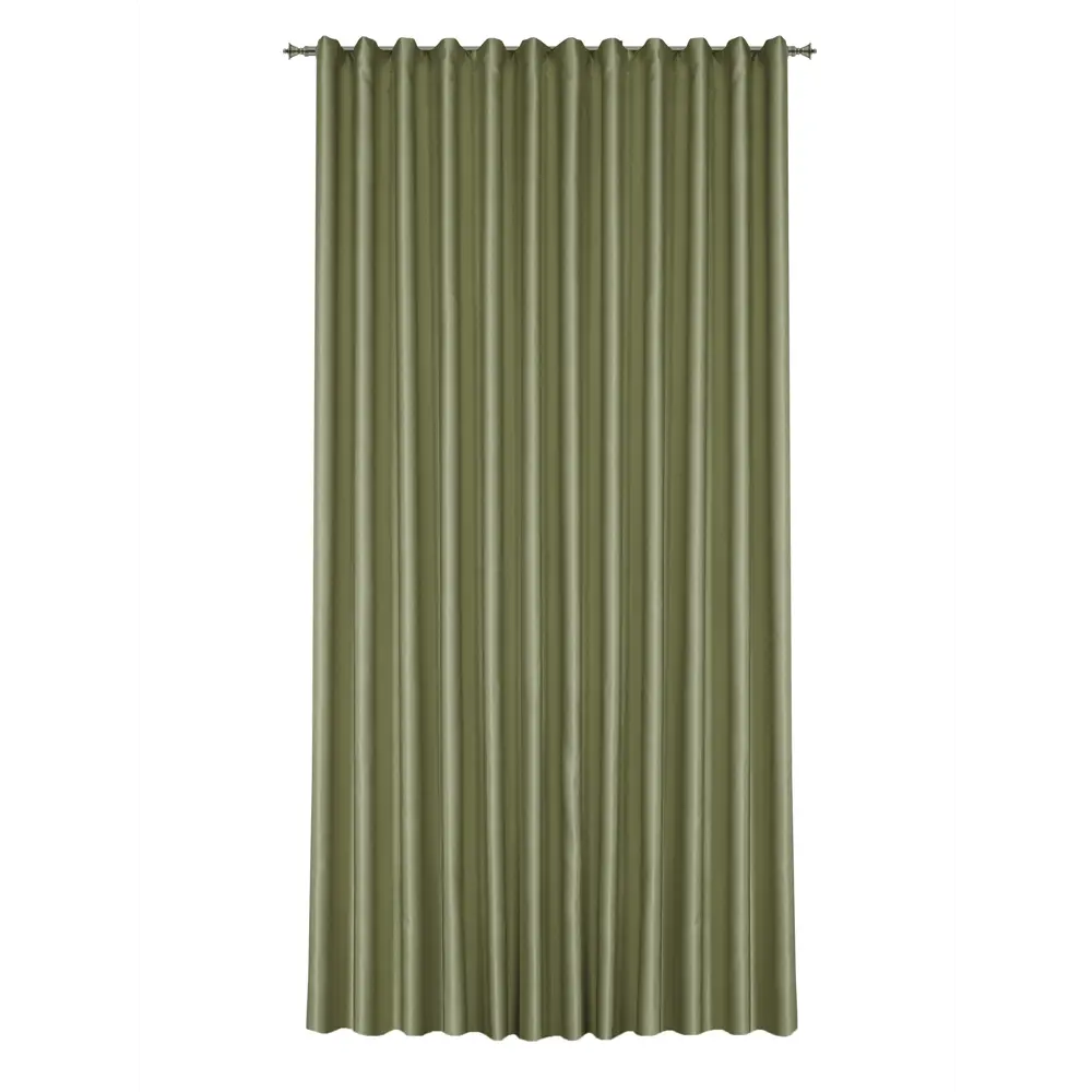 Фото 3 Штора на ленте Лотос 200x280 см цвет оливковый