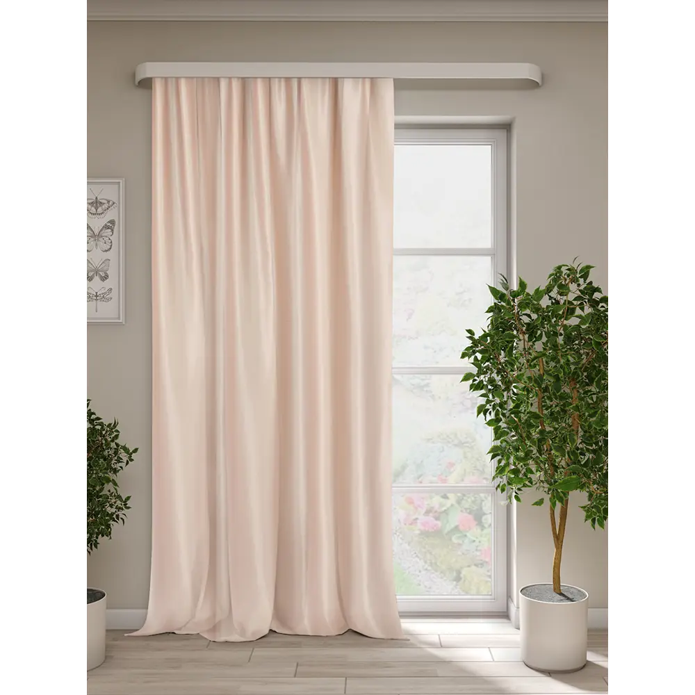 Фото Штора на шторной ленте ТД Текстиль Ресифи 240x140 см цвет бежевый