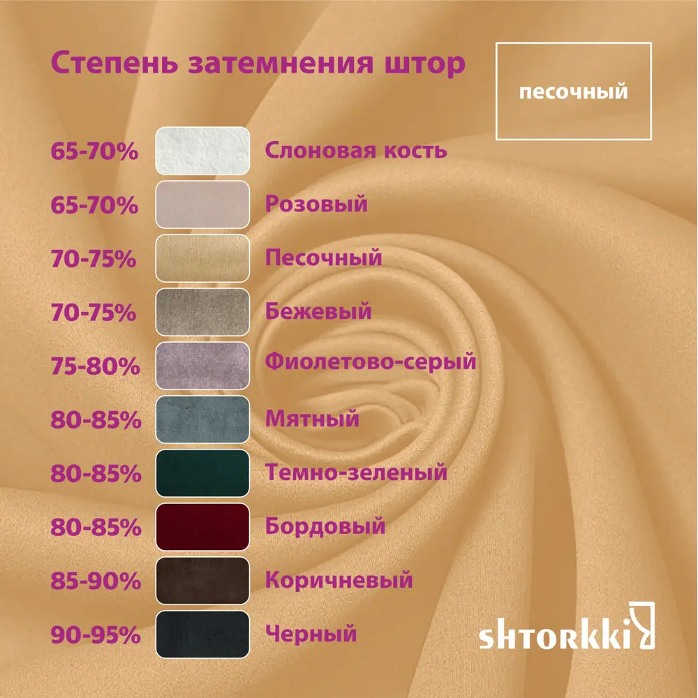 Фото 11 Комплект штор Shtorkki бархат Sand 95x256 см 2 шт