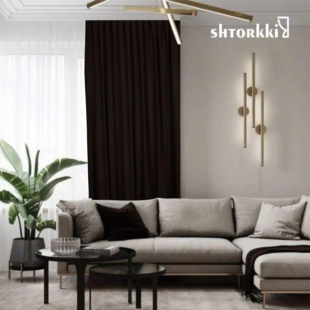 Фото 8 Комплект штор Shtorkki бархат Brown 100x254 см 2 шт