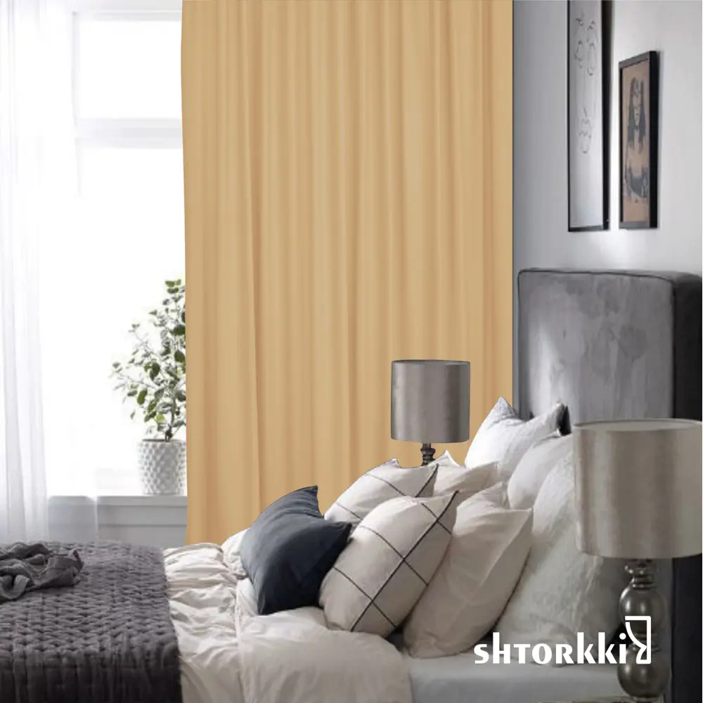 Фото 13 Комплект штор Shtorkki бархат Sand 100x260 см 2 шт